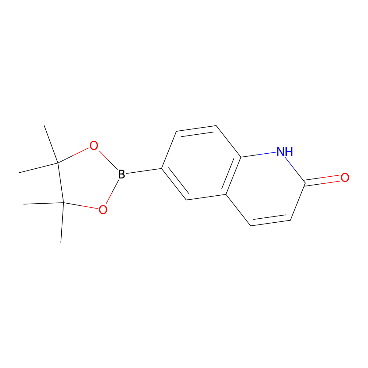 6-(4,4,5,5-Tetramethyl-1,3,2-dioxaborolan-2-yl)-1,2-dihydroquinolin-2-one molecular structure, CAS 1207370-28-2
