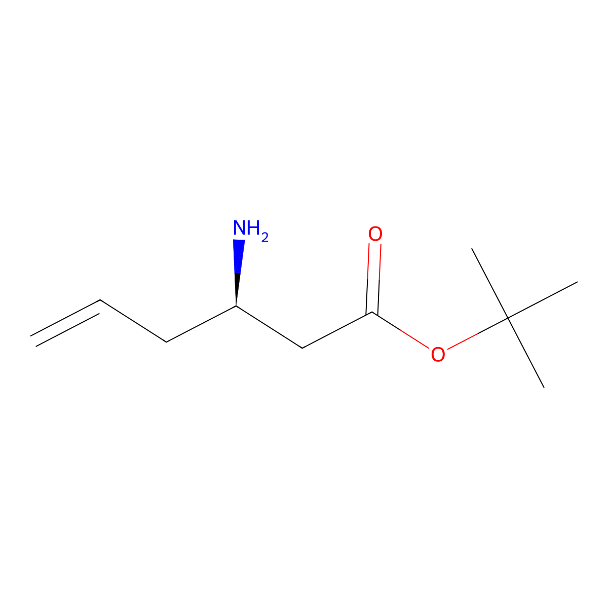 tert-butyl (3R)-3-aminohex-5-enoate molecular structure, CAS 1207372-74-4