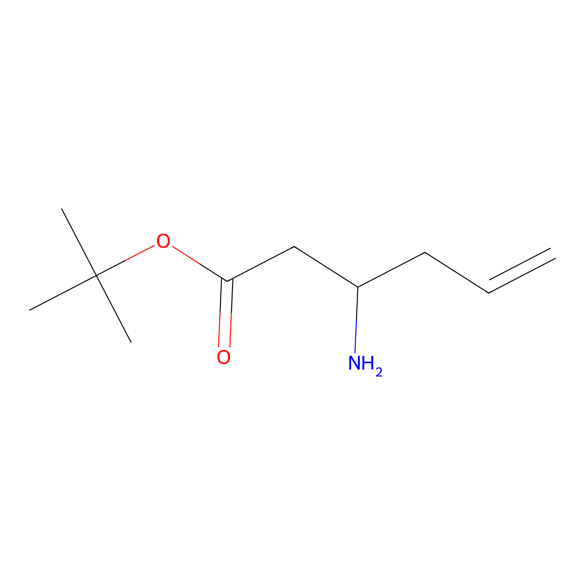 tert-butyl (3S)-3-aminohex-5-enoate molecular structure, CAS 1207372-75-5