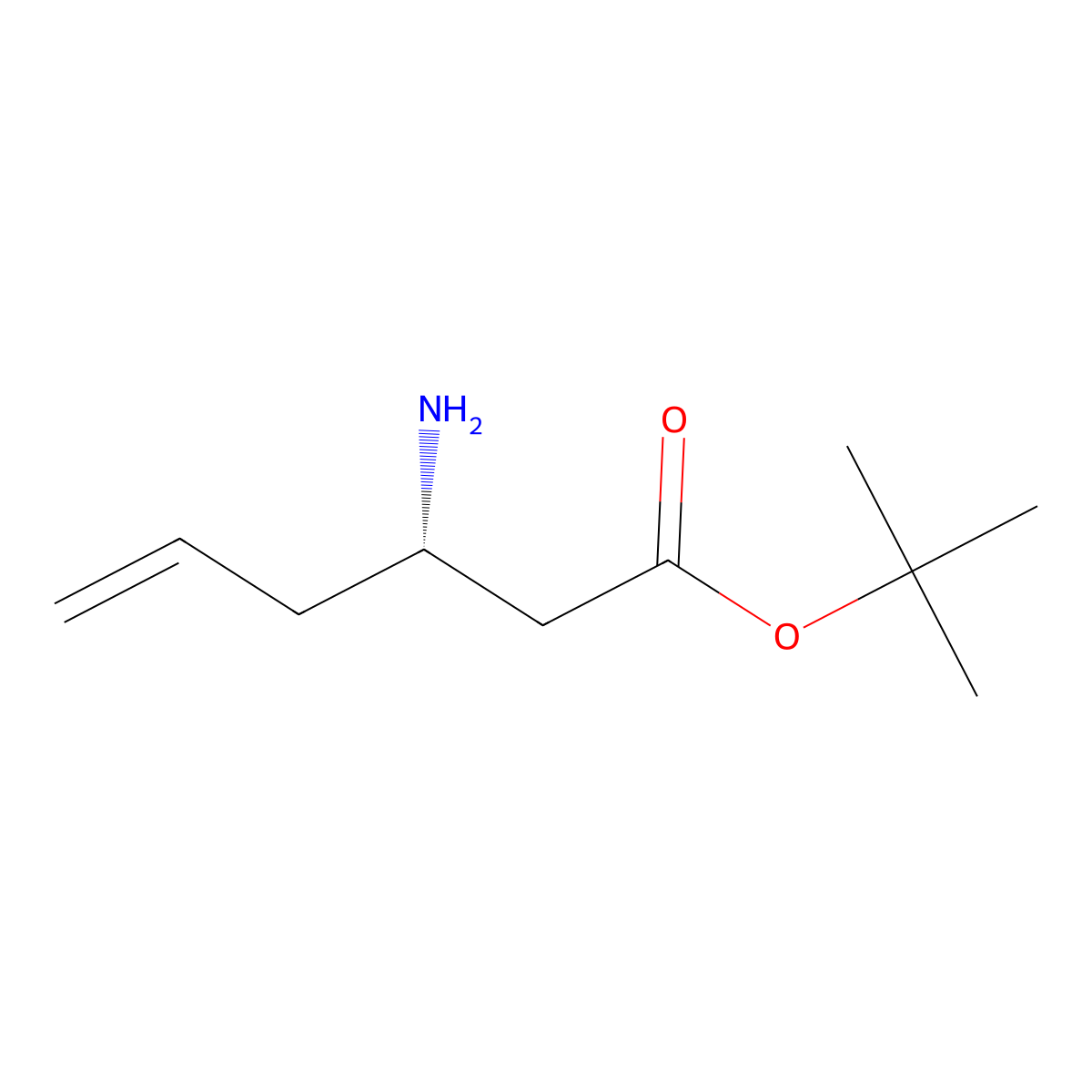 tert-butyl (3S)-3-aminohex-5-enoate molecular structure, CAS 1207372-75-5