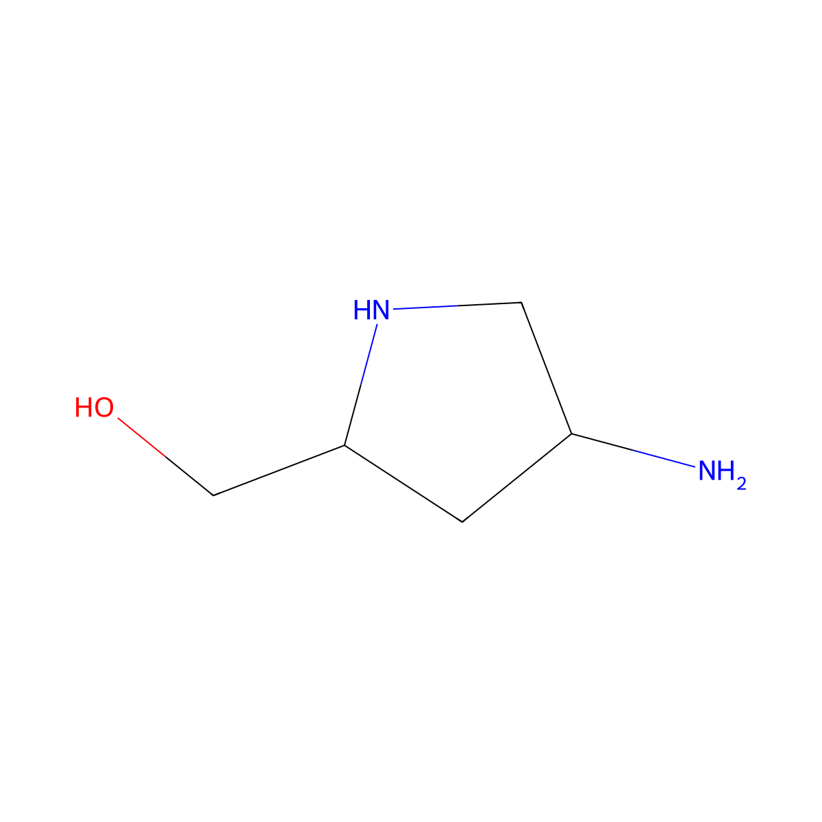 ((2S,4S)-4-aminopyrrolidin-2-yl)methanol molecular structure, CAS 1207376-36-0