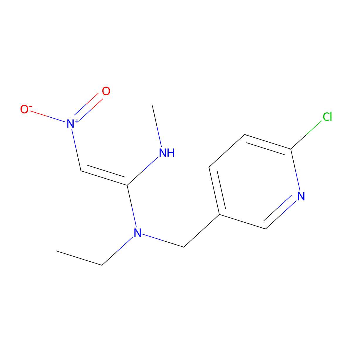 N-((6-Chloro-3-pyridinyl)methyl)-N-ethyl-N'-methyl-2-nitro-1,1-ethenediamine molecular structure, CAS 120738-89-8