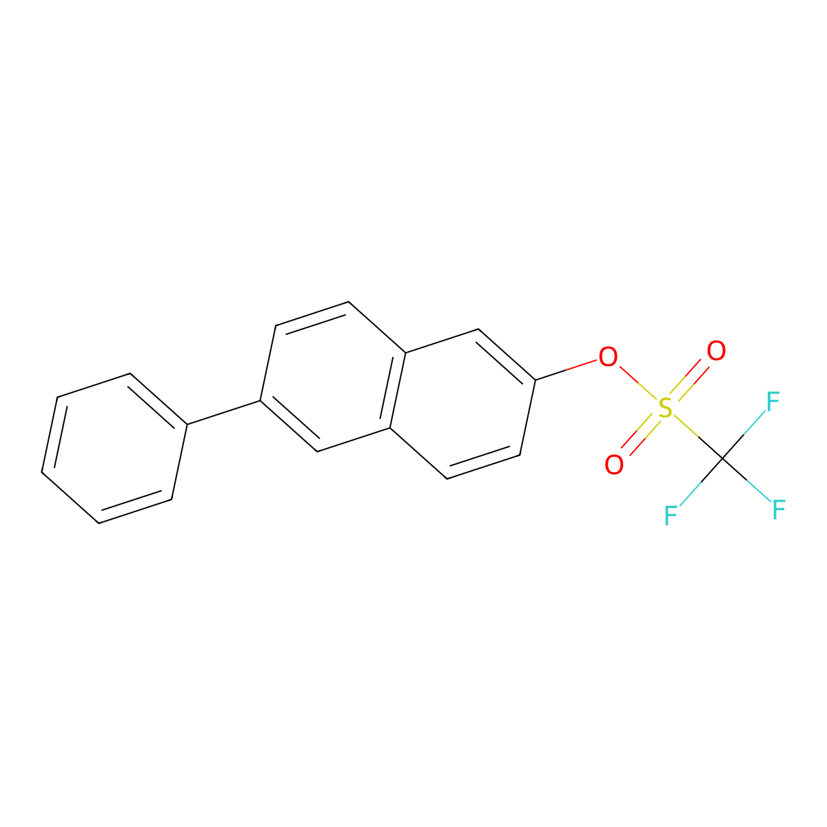 (6-Phenylnaphthalen-2-yl) trifluoromethanesulfonate molecular structure, CAS 1207386-46-6