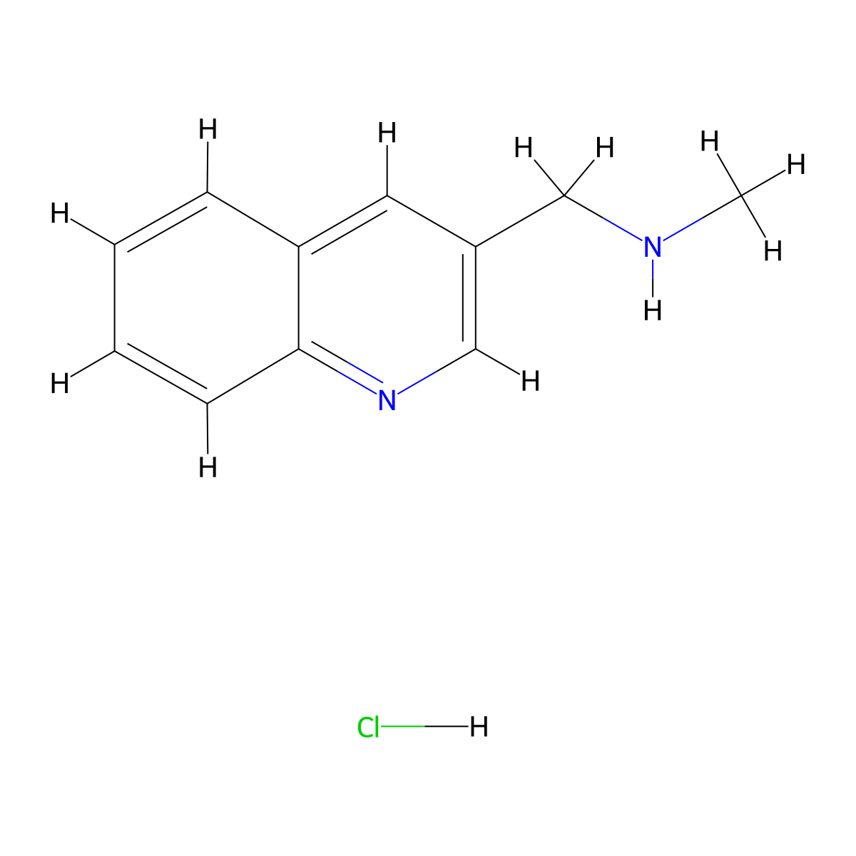 N-Methyl-1-(quinolin-3-yl)methanamine hydrochloride molecular structure, CAS 120739-69-7