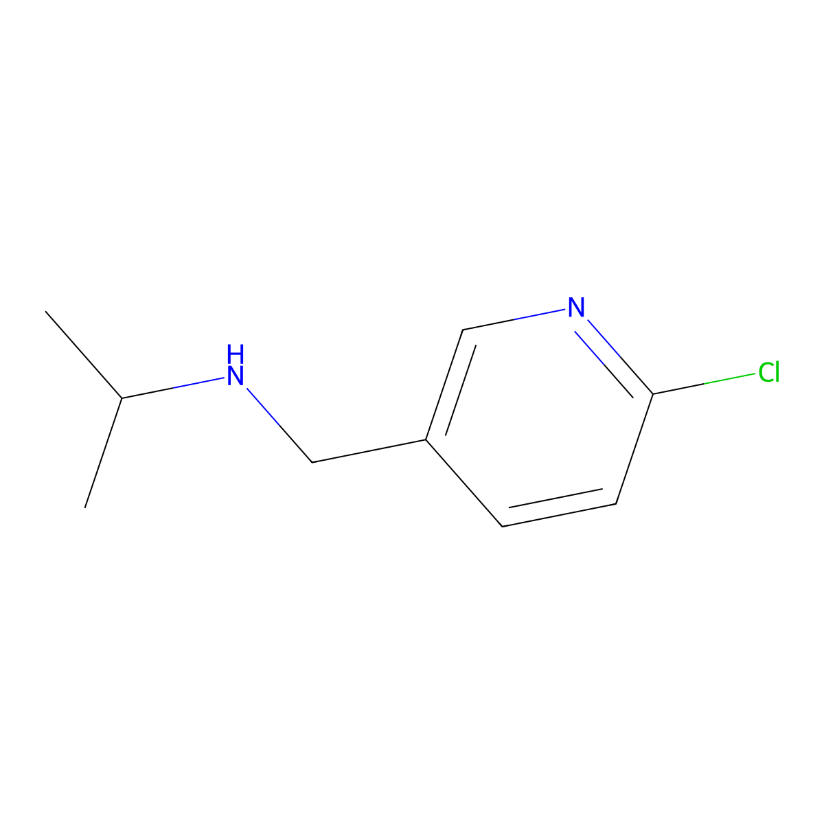 N-((6-Chloropyridin-3-yl)methyl)propan-2-amine molecular structure, CAS 120739-83-5