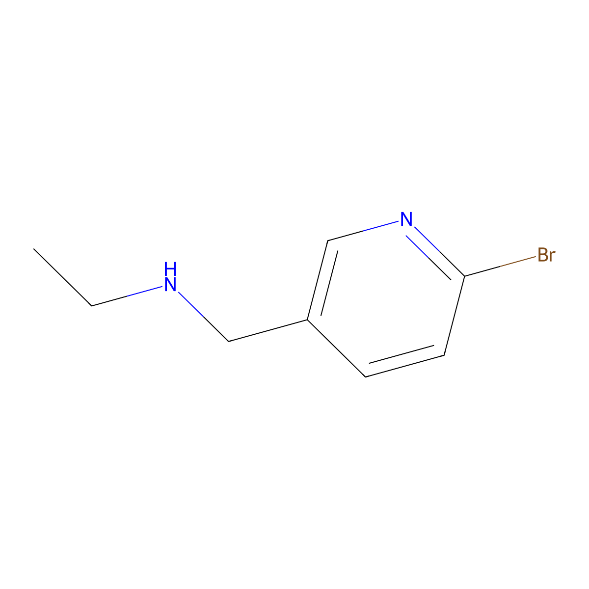 N-((6-Bromopyridin-3-yl)methyl)ethanamine molecular structure, CAS 120740-05-8