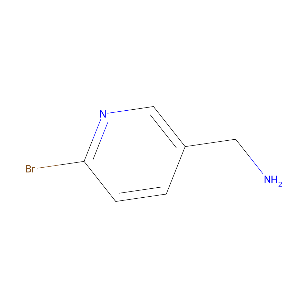 (6-Bromopyridin-3-yl)methanamine molecular structure, CAS 120740-10-5