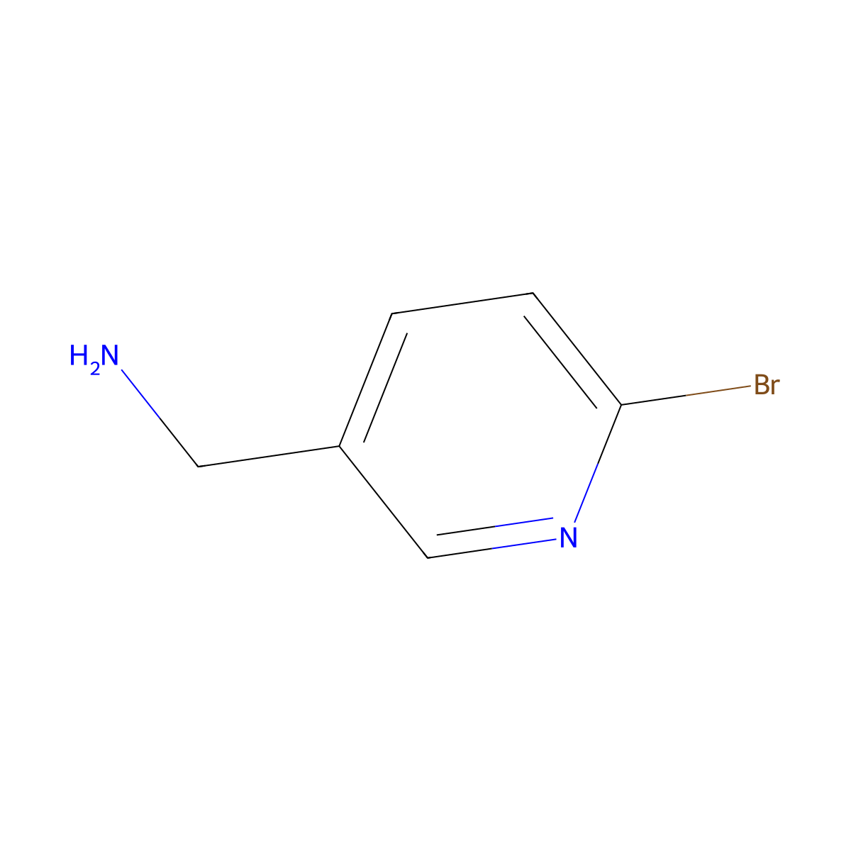 (6-Bromopyridin-3-yl)methanamine molecular structure, CAS 120740-10-5