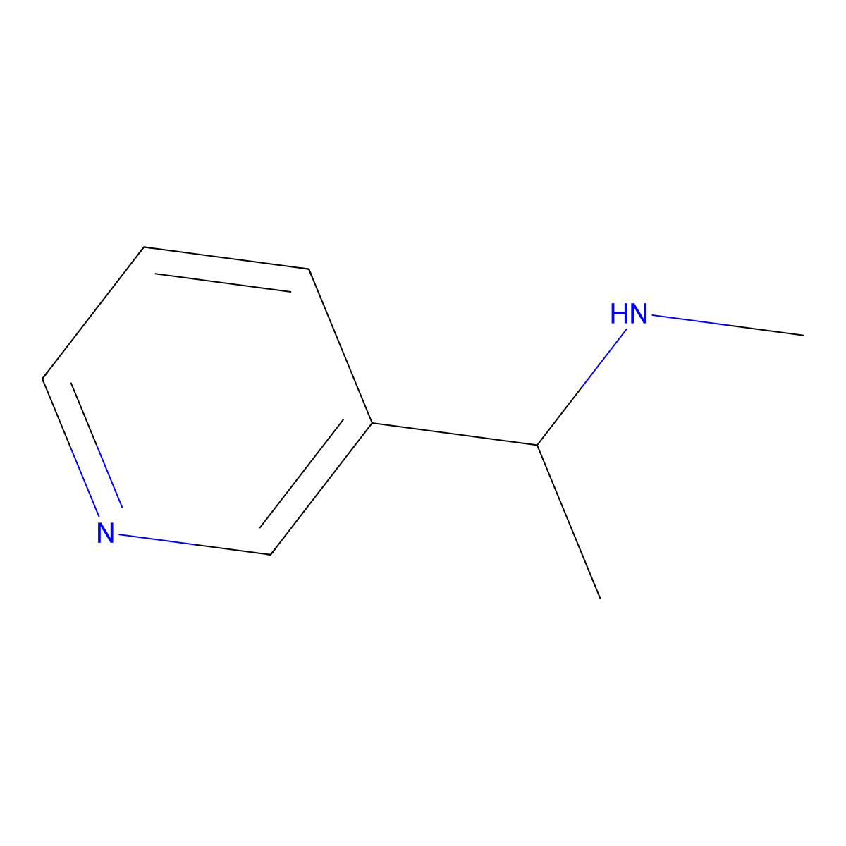 Methyl[1-(pyridin-3-yl)ethyl]amine molecular structure, CAS 120741-33-5