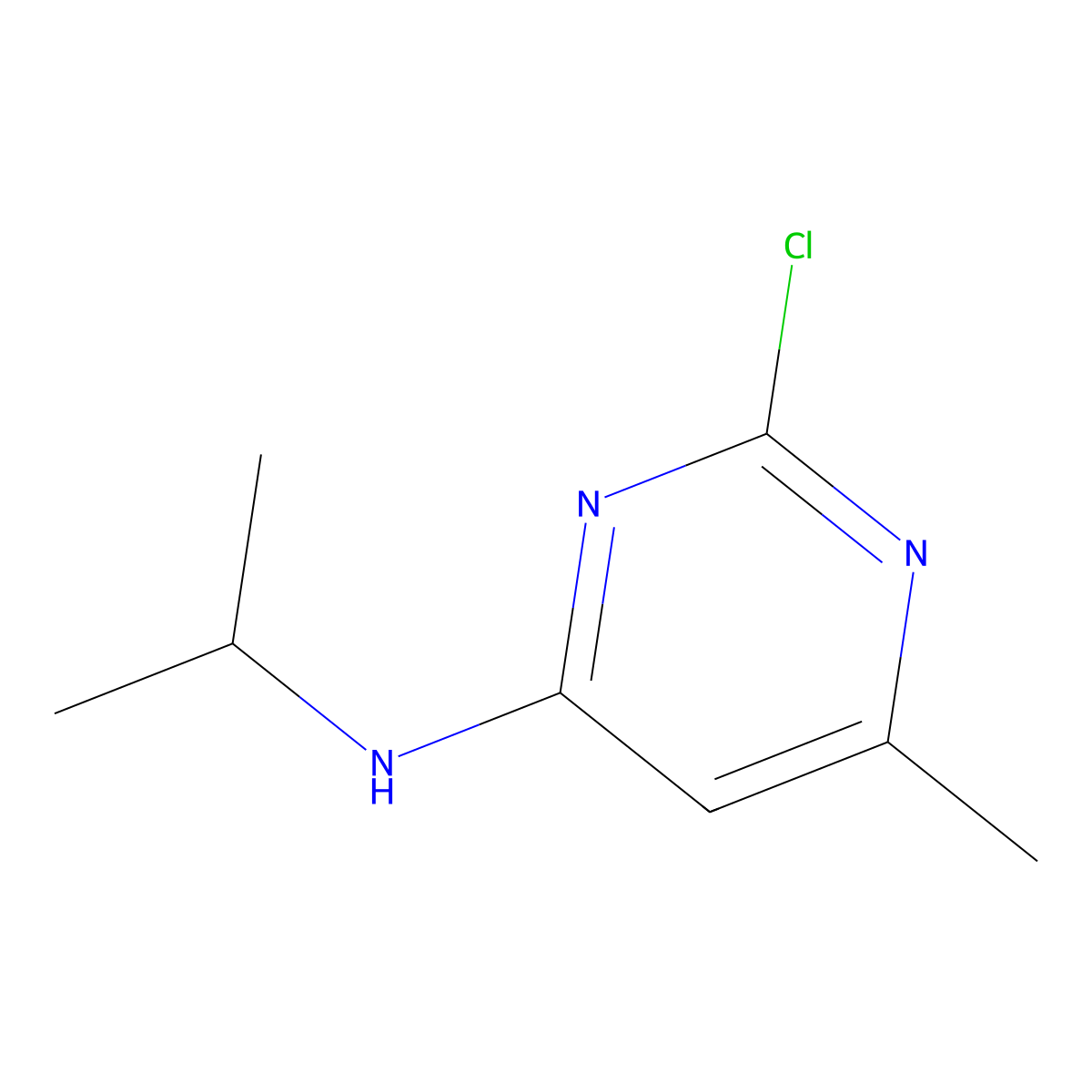 2-Chloro-N-isopropyl-6-methylpyrimidin-4-amine molecular structure, CAS 1207424-55-2