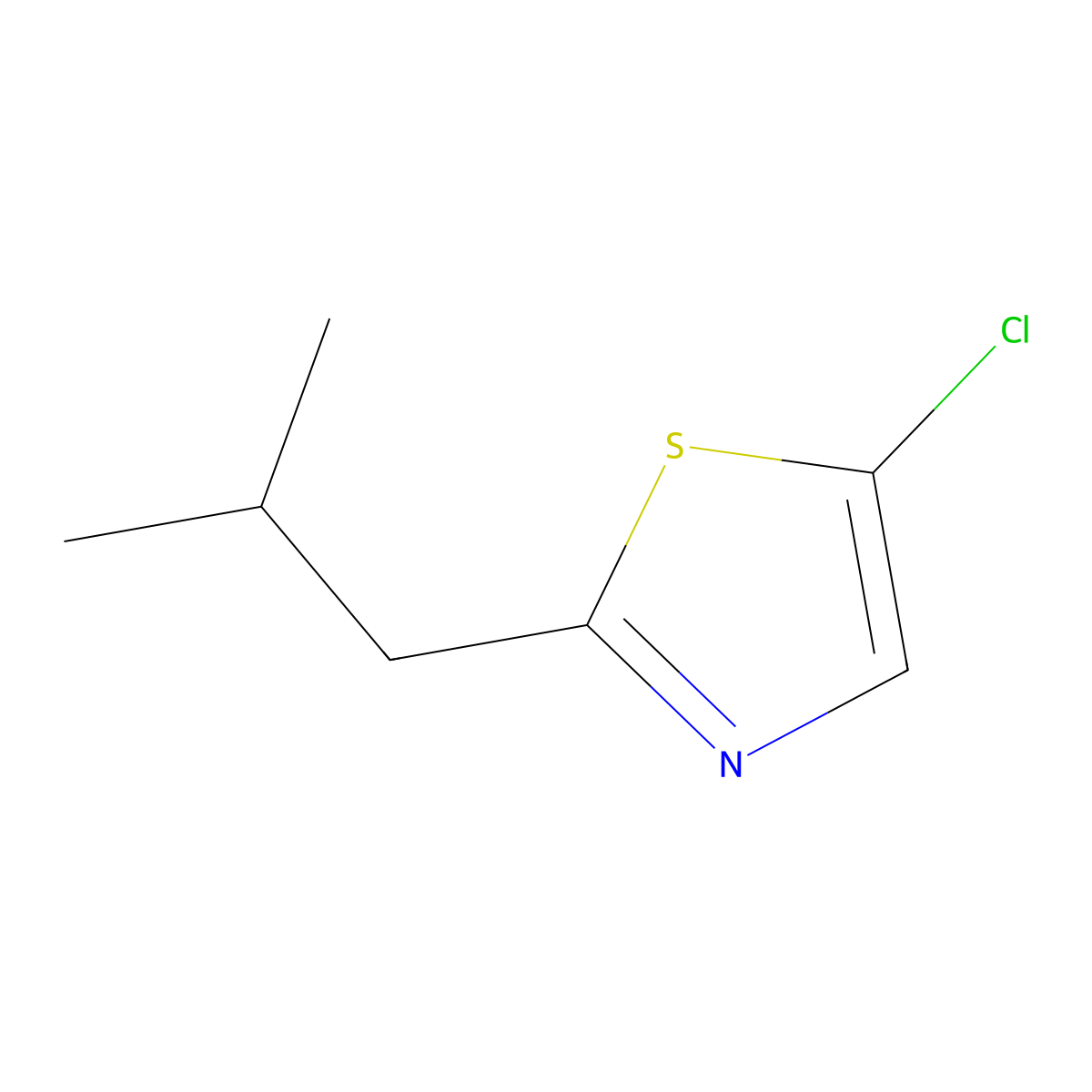 5-Chloro-2-(2-methylpropyl)-1,3-thiazole molecular structure, CAS 1207426-84-3