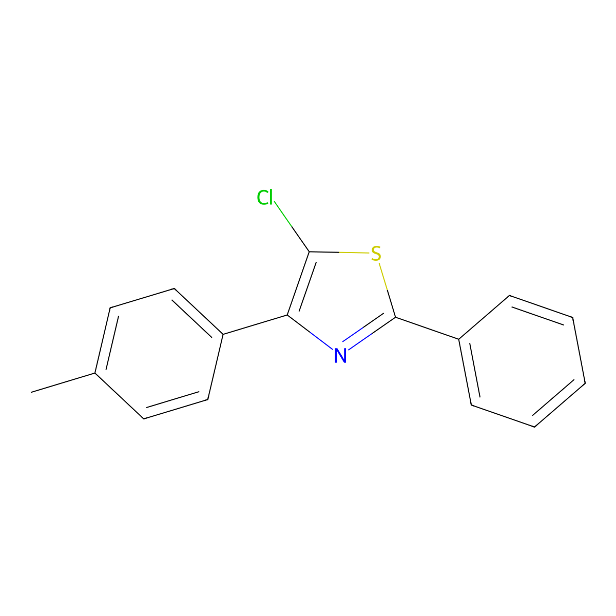 5-Chloro-2-phenyl-4-(p-tolyl)thiazole molecular structure, CAS 1207426-85-4