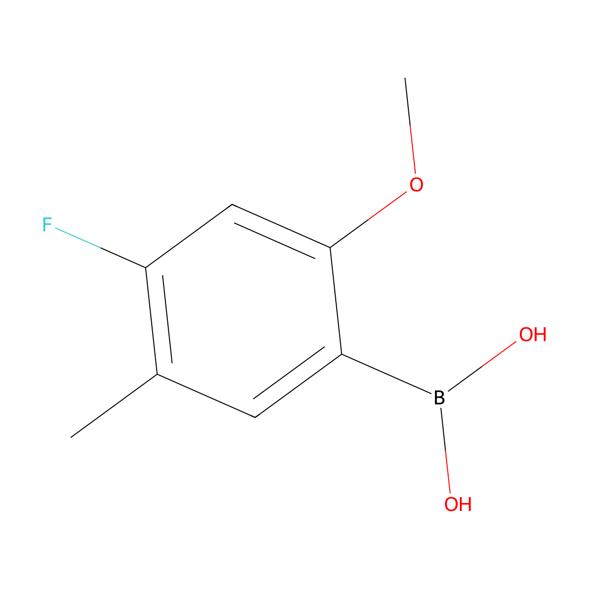 (4-Fluoro-2-methoxy-5-methylphenyl)boronic acid molecular structure, CAS 1207428-92-9