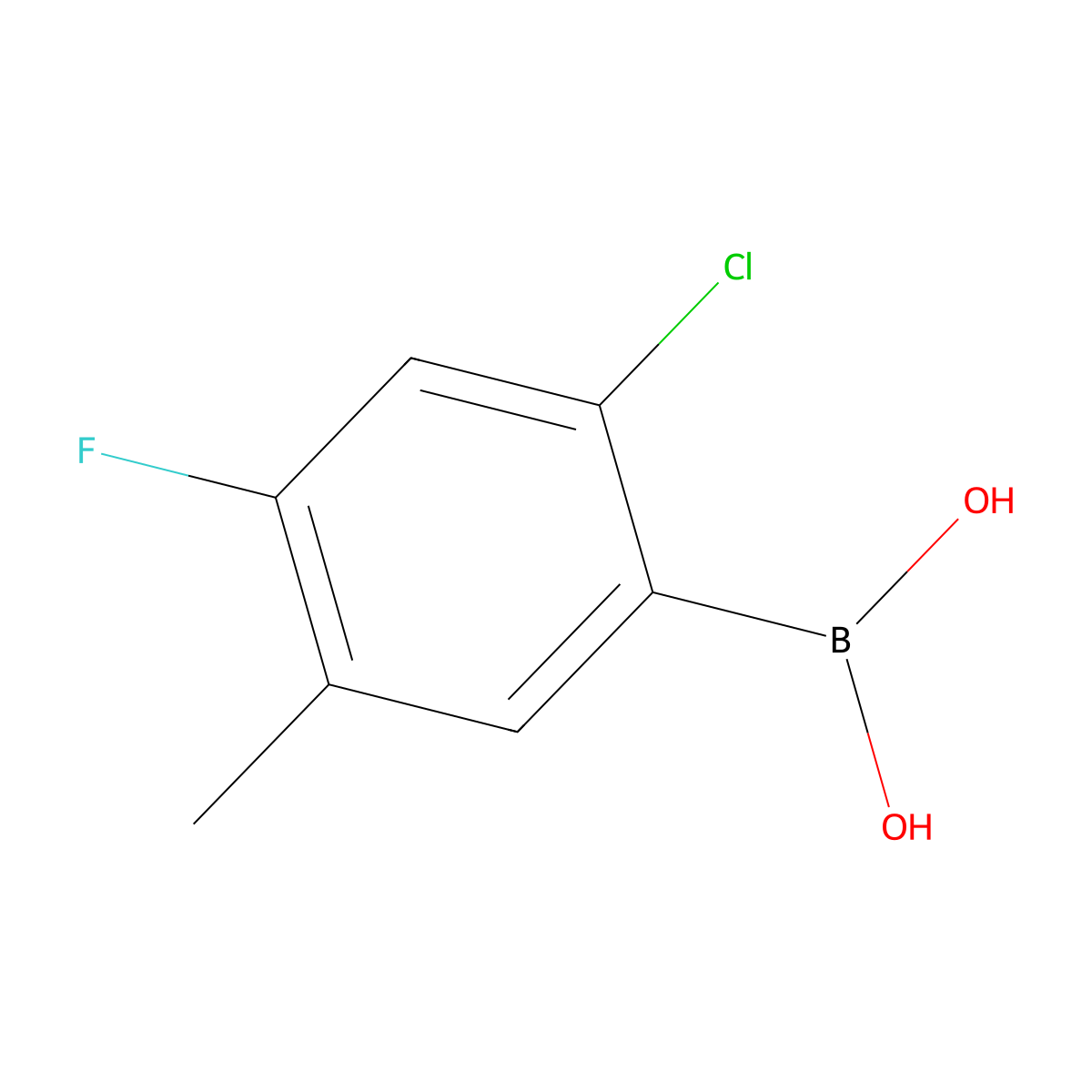 (2-Chloro-4-fluoro-5-methylphenyl)boronic acid molecular structure, CAS 1207428-93-0