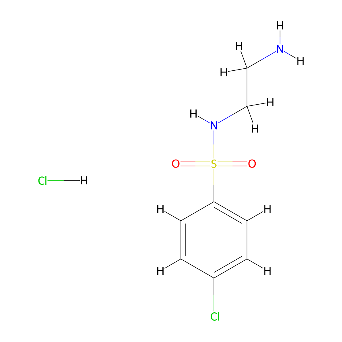 N-(2-aminoethyl)-p-chlorobenzenesulfonamide hydrochloride molecular structure, CAS 1207430-72-5