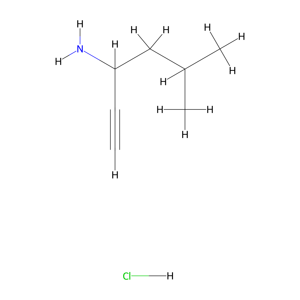 5-Methylhex-1-yn-3-aminehydrochloride molecular structure, CAS 1207432-78-7