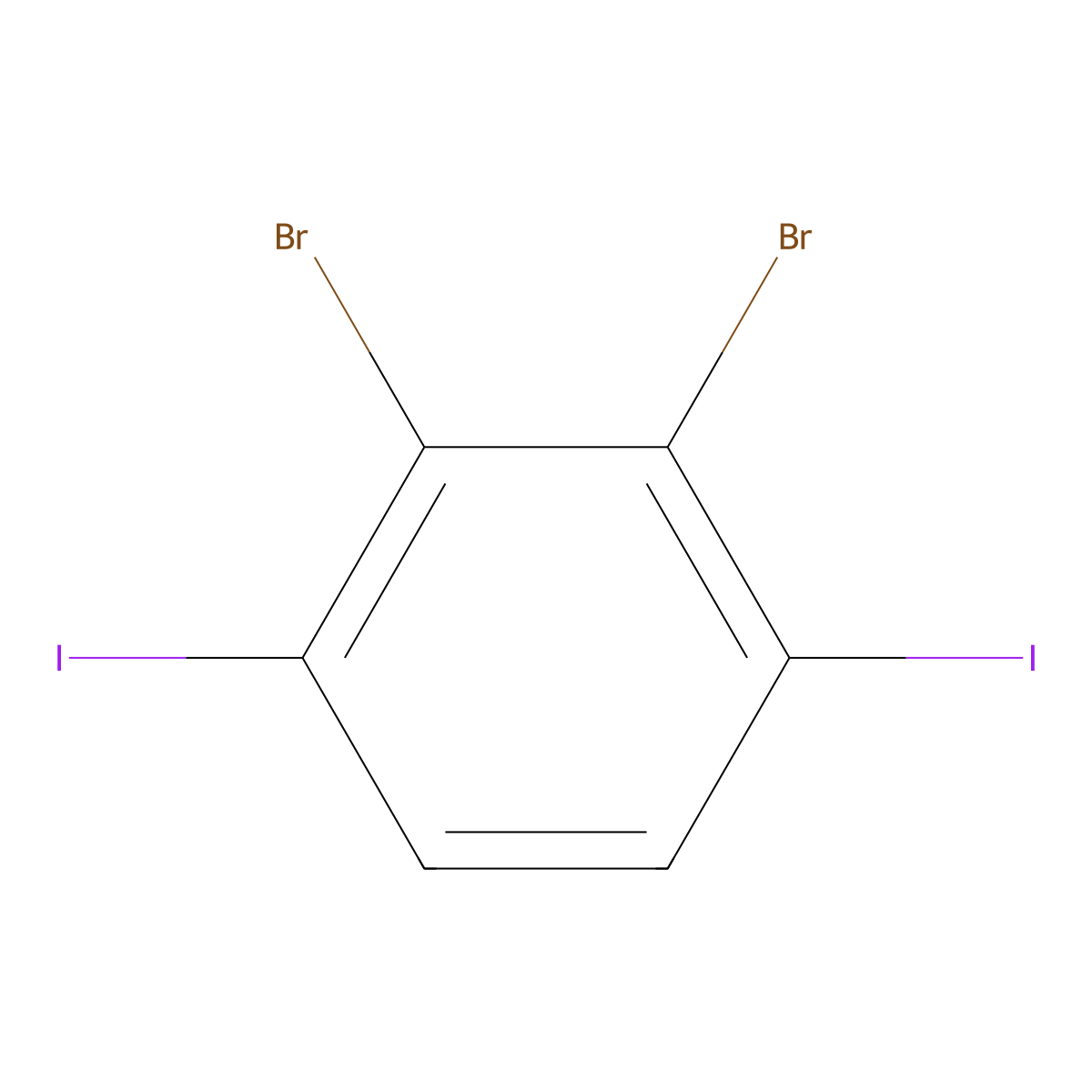 2,3-Dibromo-1,4-diiodobenzene molecular structure, CAS 1207434-10-3