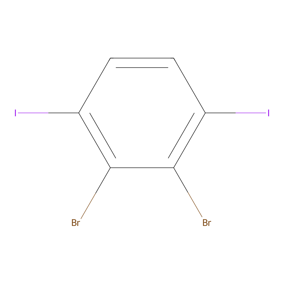 2,3-Dibromo-1,4-diiodobenzene molecular structure, CAS 1207434-10-3