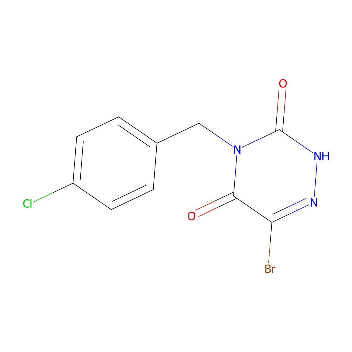 4-(4-chlorobenzyl)-6-bromo-1,2,4-triazine-3,5(2H,4H)-dione molecular structure, CAS 1207441-63-1