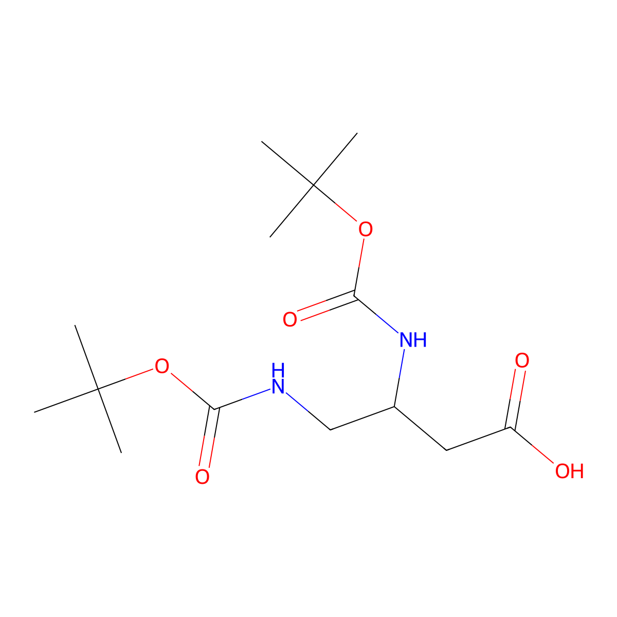 (3R)-3,4-bis({[(tert-butoxy)carbonyl]amino})butanoic acid molecular structure, CAS 1207444-85-6