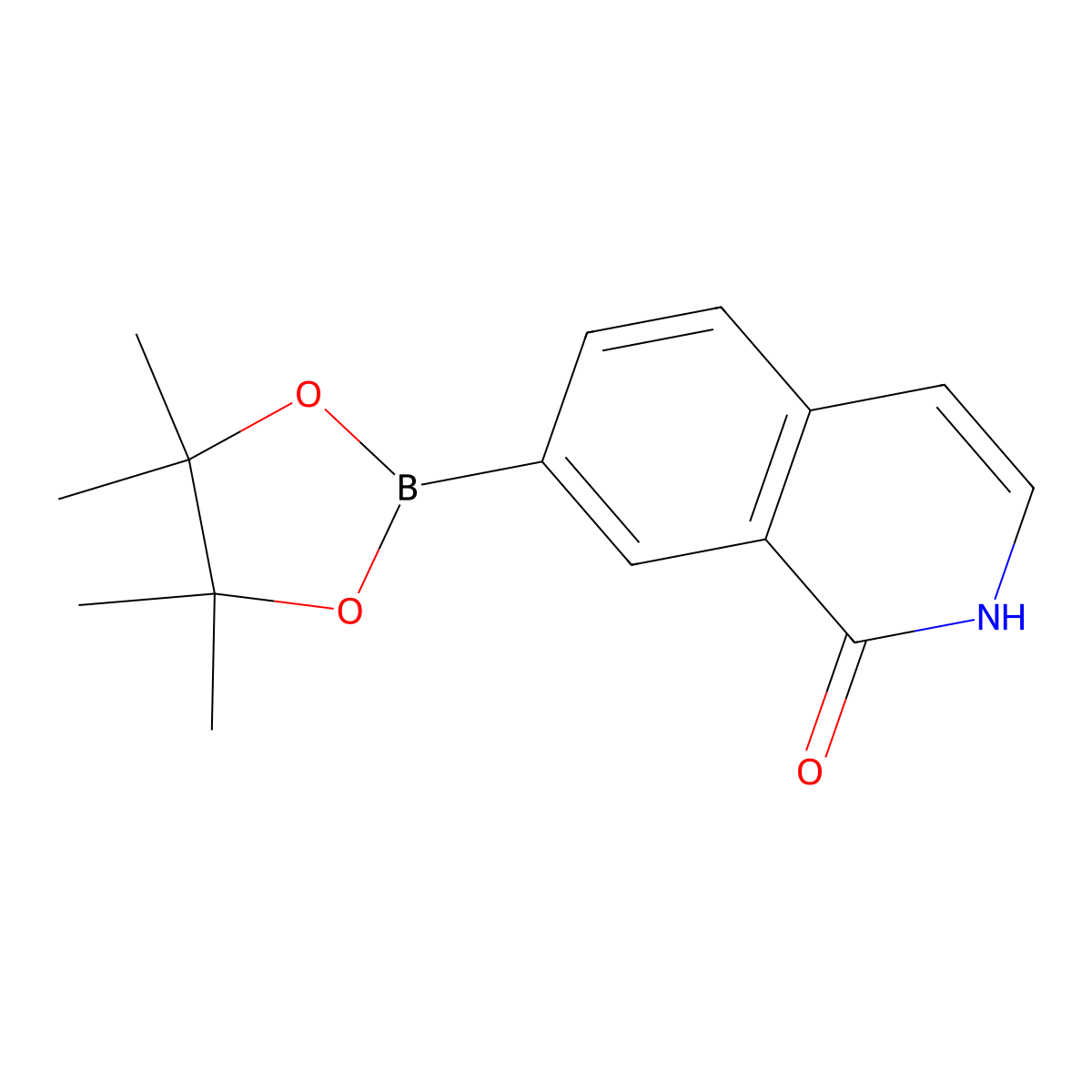 7-(4,4,5,5-tetramethyl-1,3,2-dioxaborolan-2-yl)isoquinolin-1(2H)-one molecular structure, CAS 1207448-16-5
