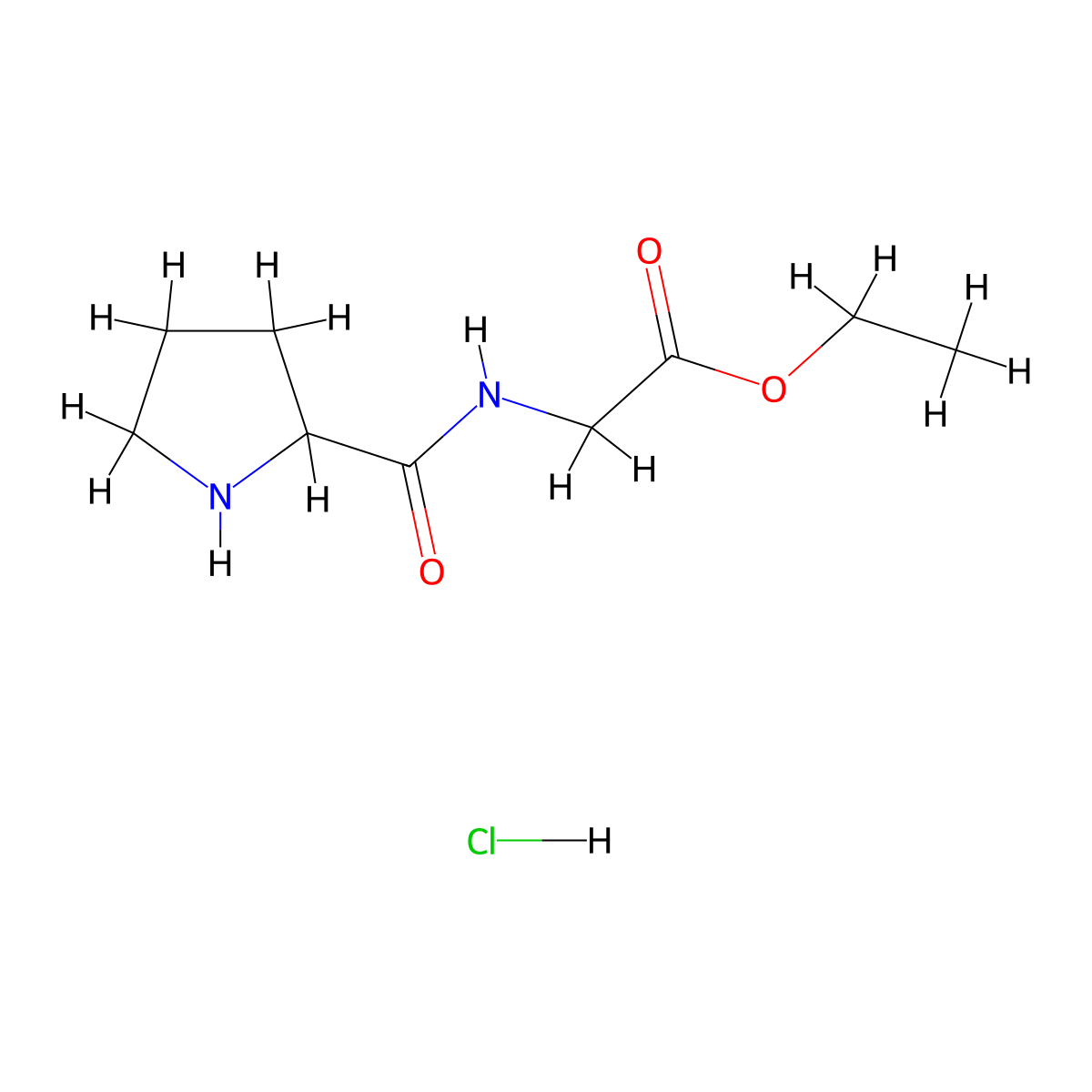 Ethyl DL-prolylglycinate hydrochloride molecular structure, CAS 120746-42-1
