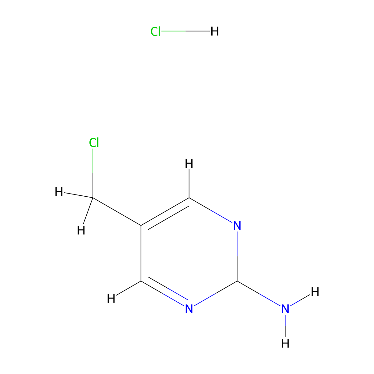 2-Amino-5-(chloromethyl)pyrimidine Hydrochloride molecular structure, CAS 120747-86-6