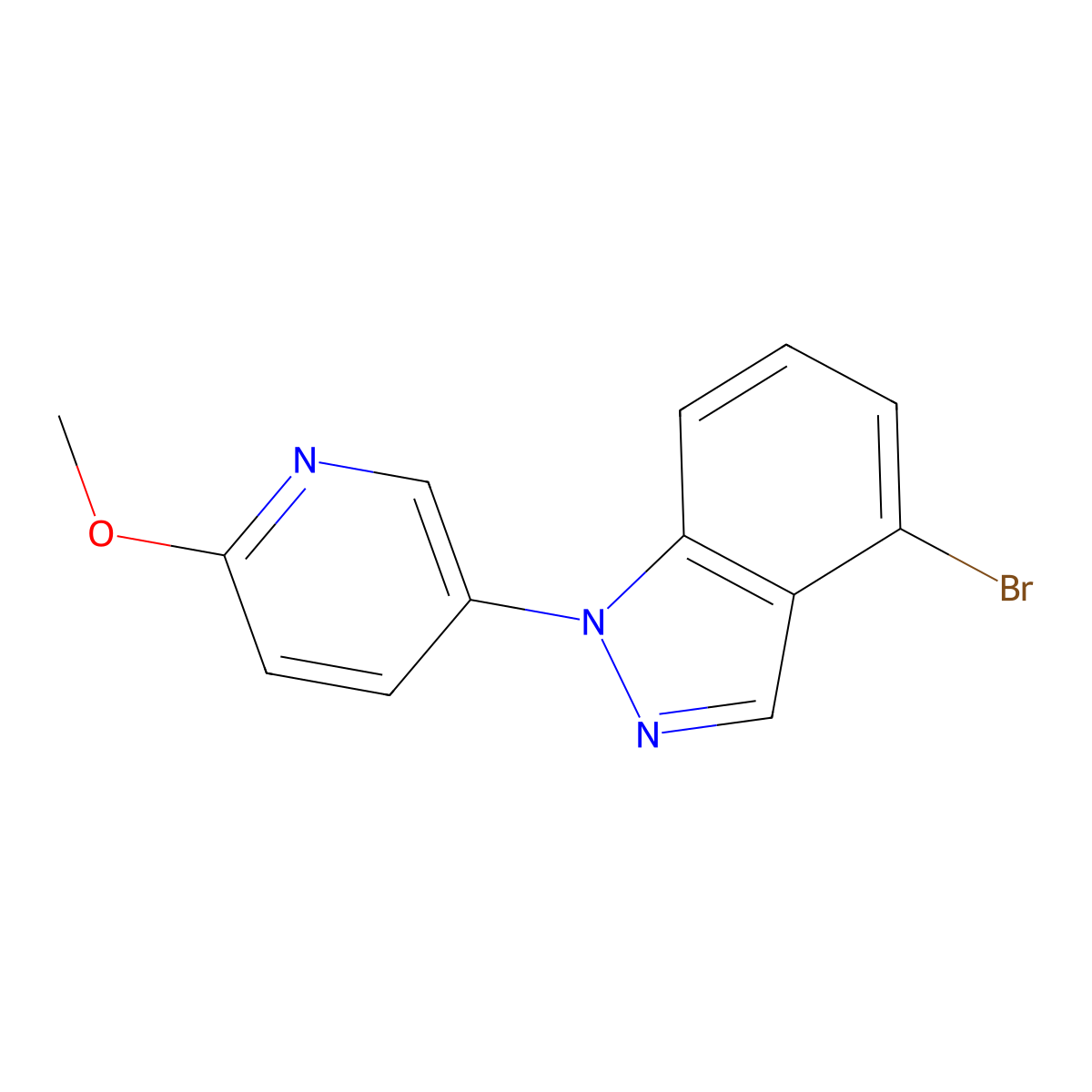 4-Bromo-1-(6-methoxy-3-pyridyl)indazole molecular structure, CAS 1207478-79-2