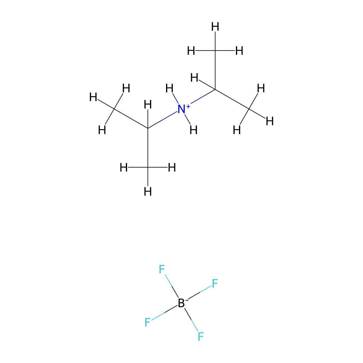 Di-iso-Propylammonium tetrafluoroborate molecular structure, CAS 12075-70-6