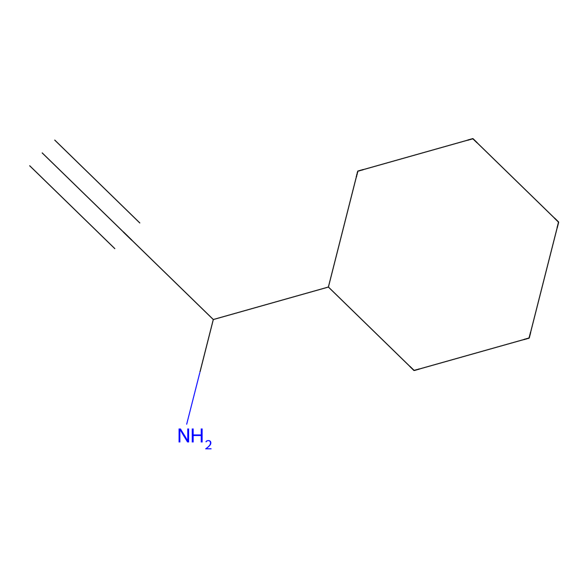 1-Cyclohexylprop-2-yn-1-amine molecular structure, CAS 1207502-76-8