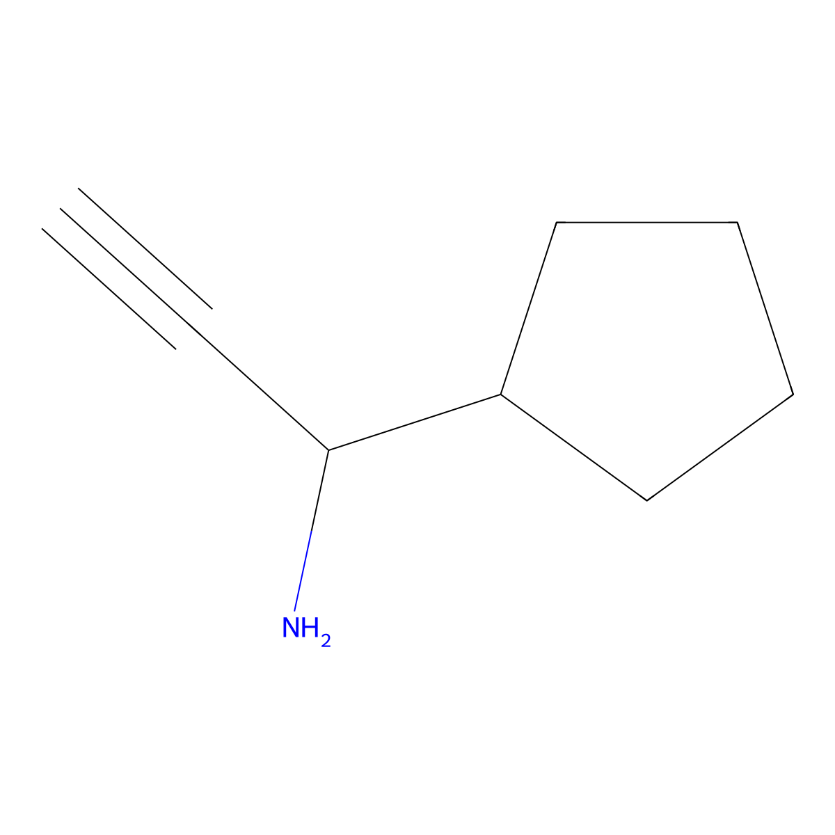 1-Cyclopentylprop-2-yn-1-amine molecular structure, CAS 1207502-77-9