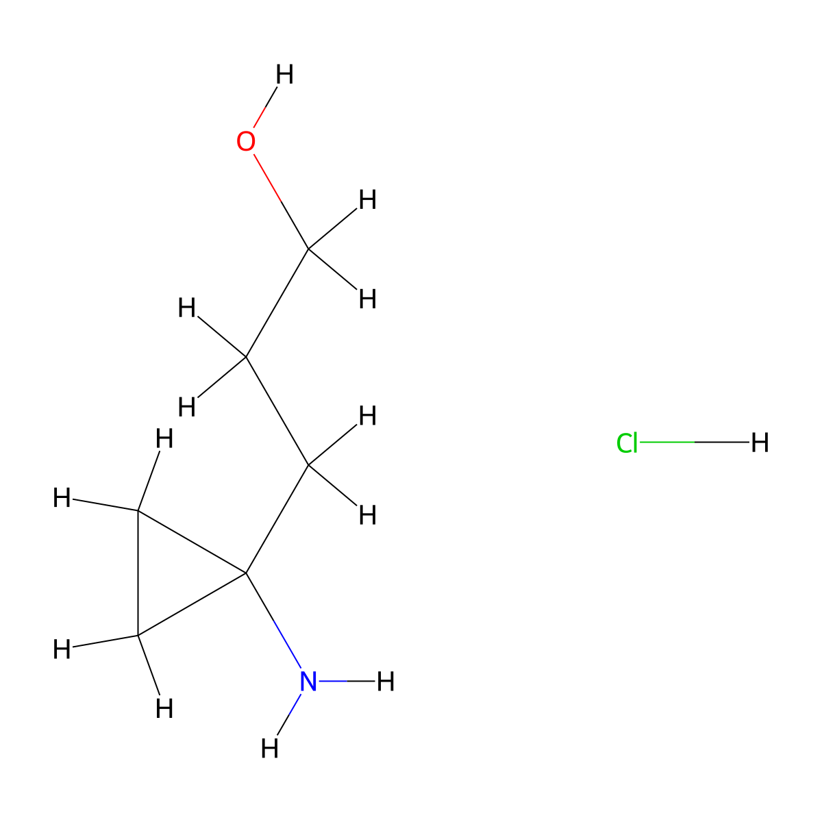 3-(1-Aminocyclopropyl)propan-1-ol hydrochloride molecular structure, CAS 120751-53-3
