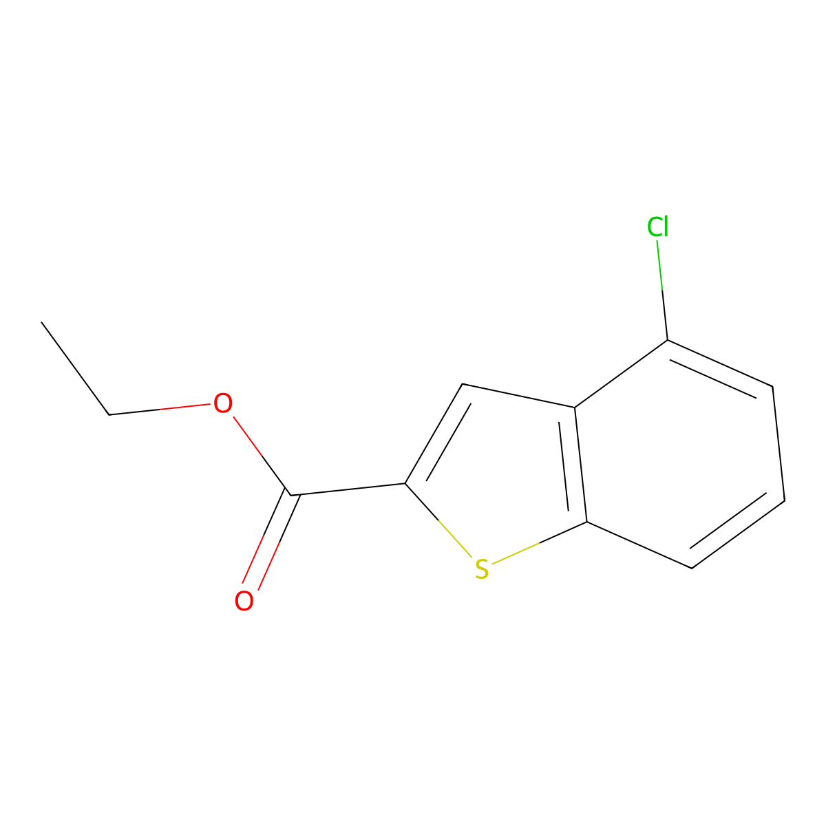Ethyl 4-Chloro-1-benzothiophene-2-carboxylate molecular structure, CAS 1207537-67-4
