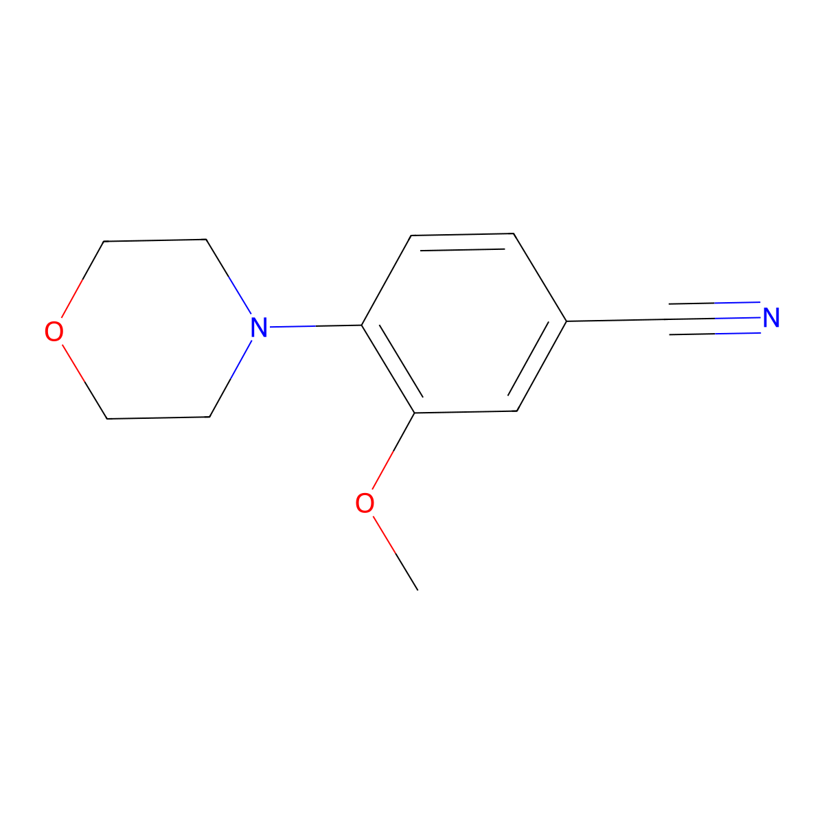 3-Methoxy-4-(morpholin-4-yl)benzonitrile molecular structure, CAS 1207541-00-1