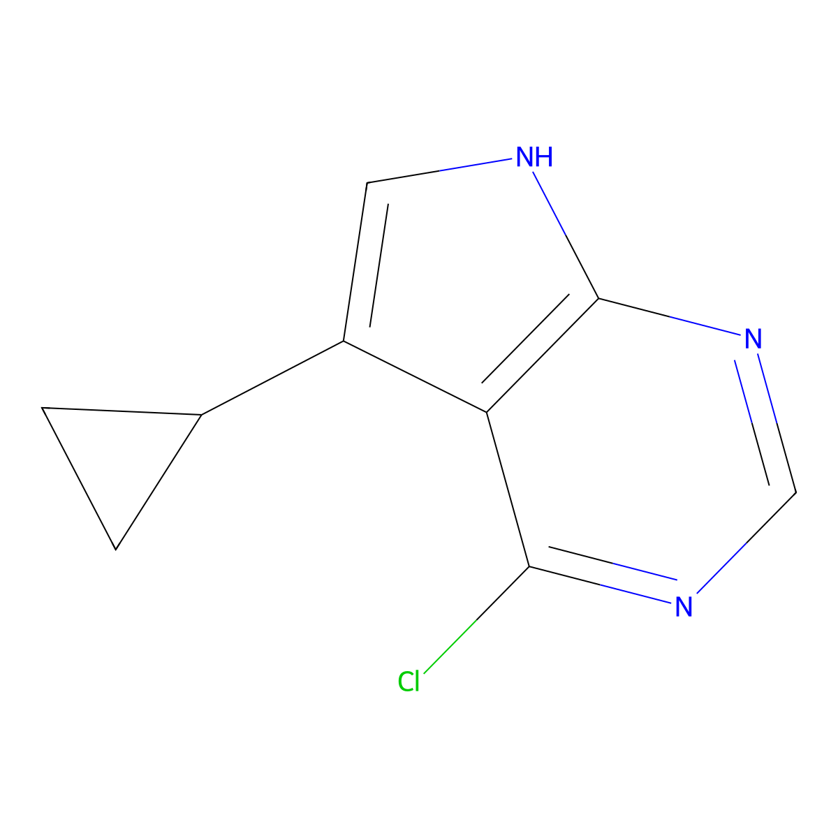 4-Chloro-5-cyclopropyl-7h-pyrrolo[2,3-d]pyrimidine molecular structure, CAS 1207543-16-5