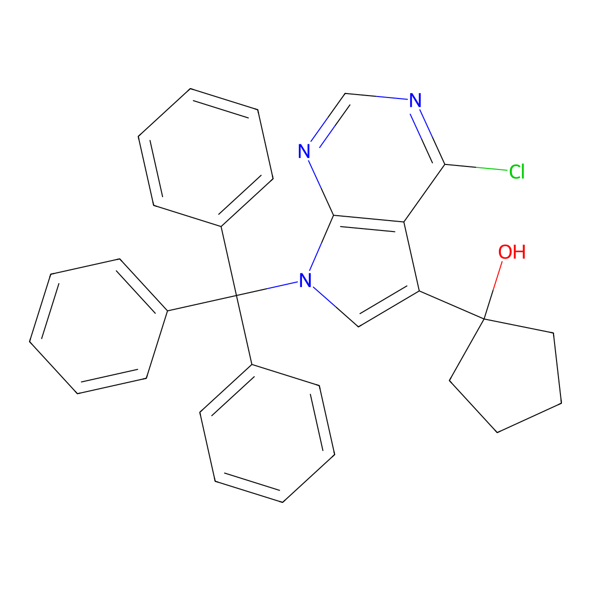 1-(4-chloro-7-trityl-7H-pyrrolo[2,3-d]pyrimidin-5-yl)cyclopentanol molecular structure, CAS 1207543-18-7