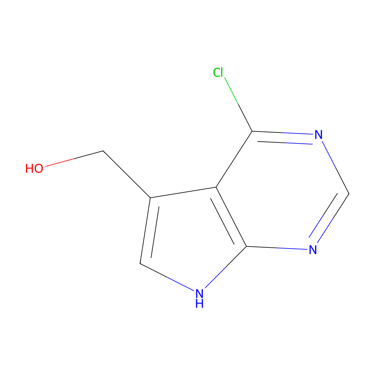 (4-Chloro-7H-pyrrolo[2,3-d]pyrimidin-5-yl)methanol molecular structure, CAS 1207543-24-5
