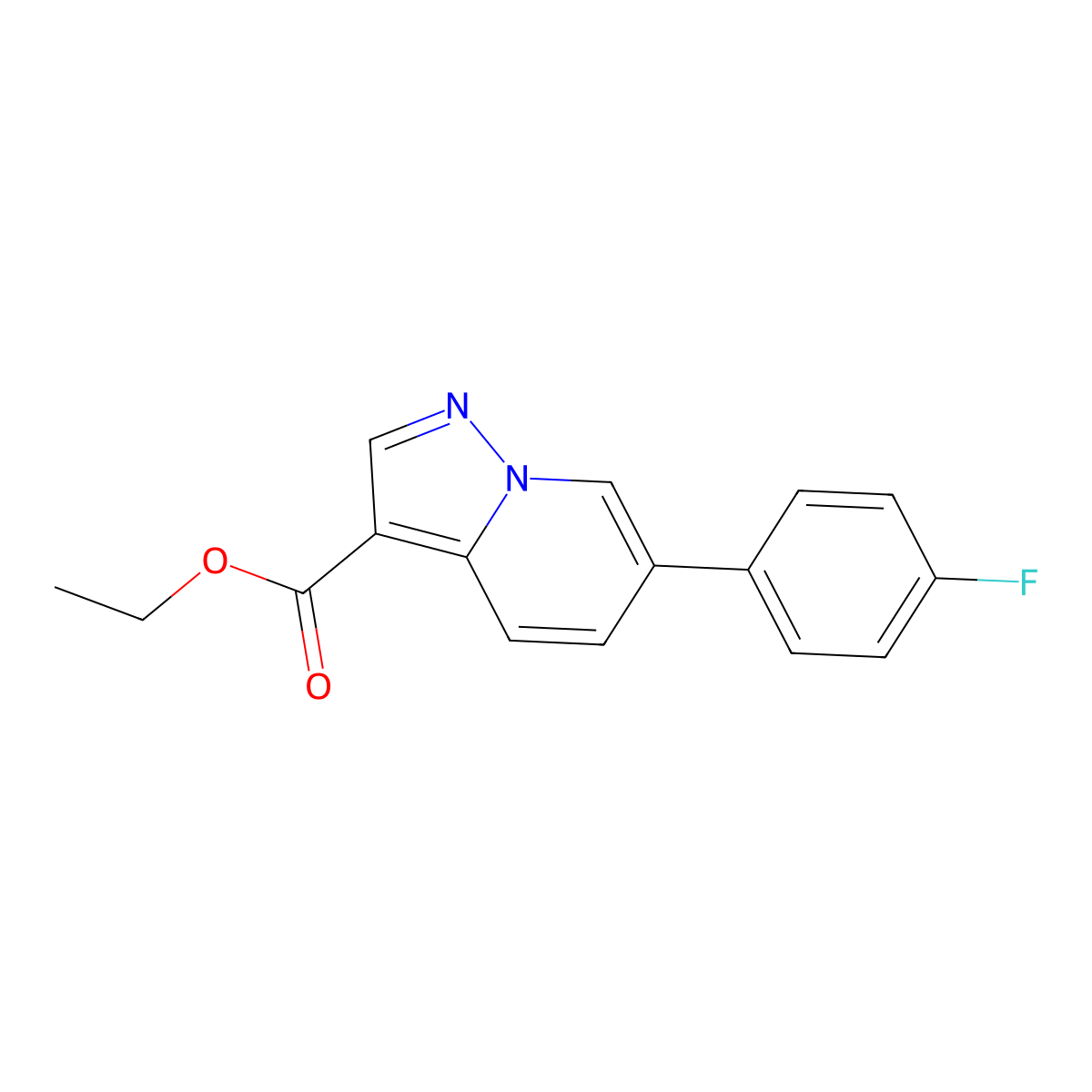Ethyl 6-(4-fluorophenyl)pyrazolo[1,5-a]pyridine-3-carboxylate molecular structure, CAS 1207557-16-1