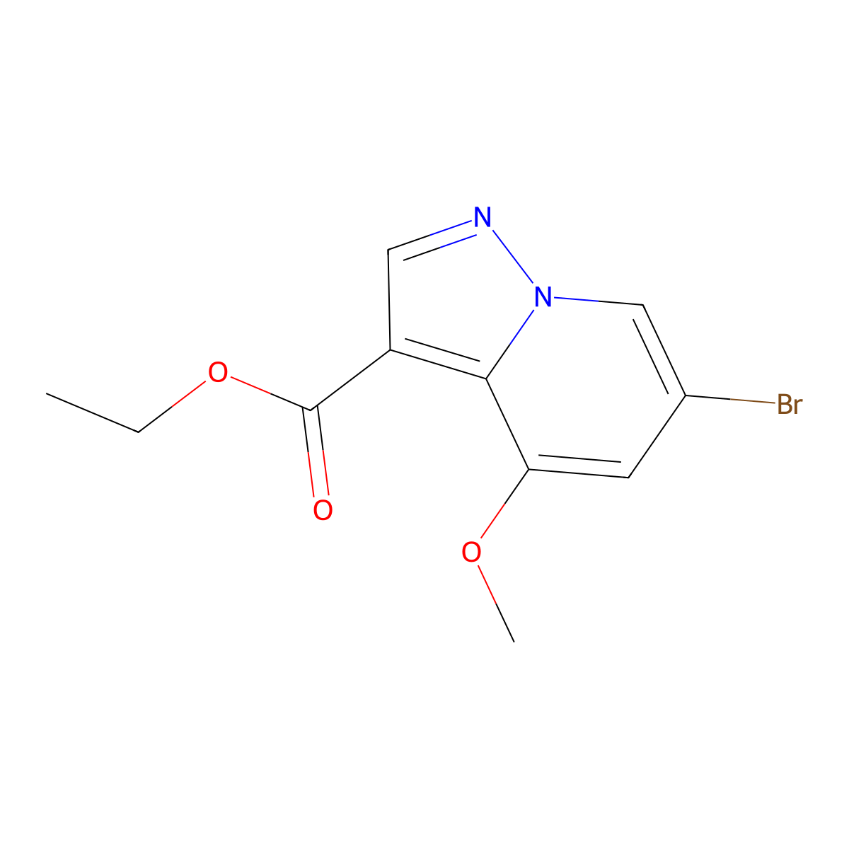 Ethyl 6-bromo-4-methoxypyrazolo[1,5-a]pyridine-3-carboxylate molecular structure, CAS 1207557-35-4