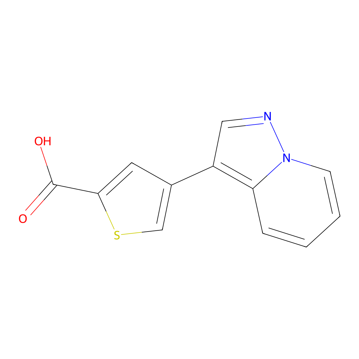 4-Pyrazolo[1,5-a]pyridin-3-yl-2-thiophenecarboxylic acid molecular structure, CAS 1207557-41-2