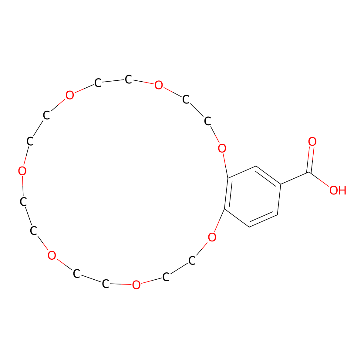 2,3,5,6,8,9,11,12,14,15,17,18-Dodecahydrobenzo[b][1,4,7,10,13,16,19]heptaoxacyclohenicosine-21-carboxylic acid molecular structure, CAS 1207563-98-1