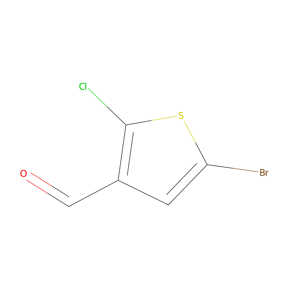 5-Bromo-2-chlorothiophene-3-carbaldehyde molecular structure, CAS 120759-16-2