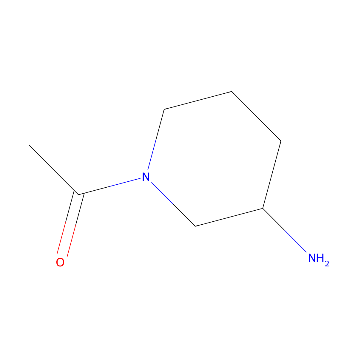 (S)-1-(3-Aminopiperidin-1-yl)ethanone molecular structure, CAS 1207602-55-8