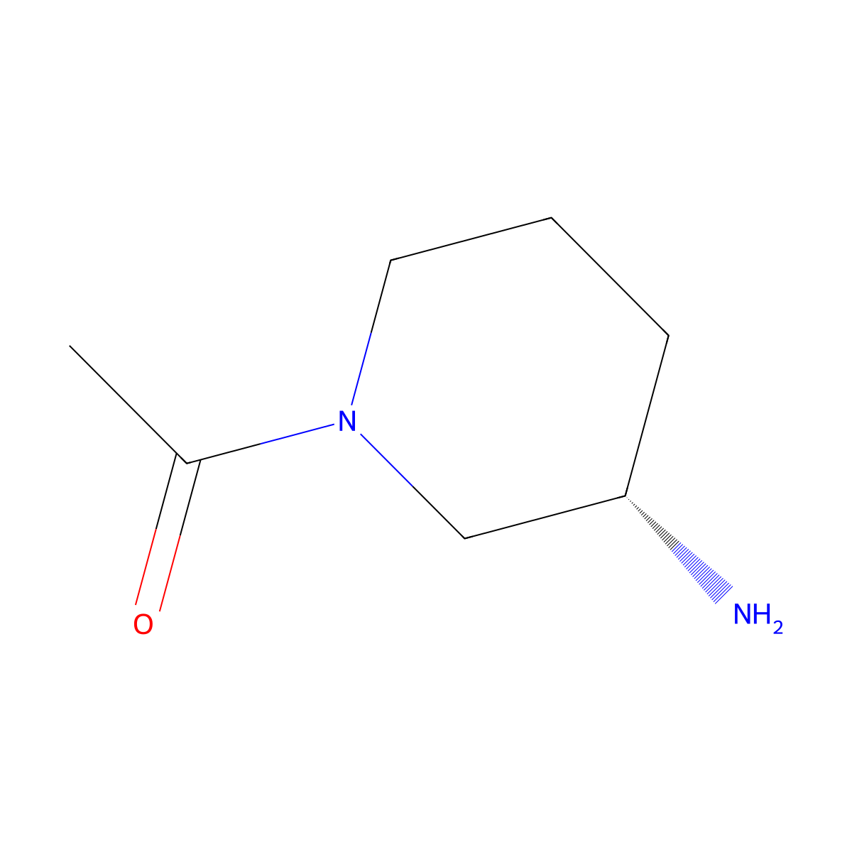 (S)-1-(3-Aminopiperidin-1-yl)ethanone molecular structure, CAS 1207602-55-8