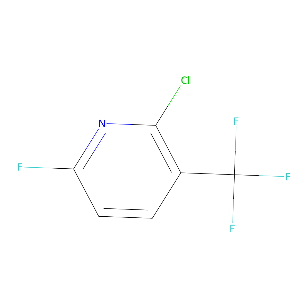 2-Chloro-6-fluoro-3-(trifluoromethyl)pyridine molecular structure, CAS 1207604-31-6