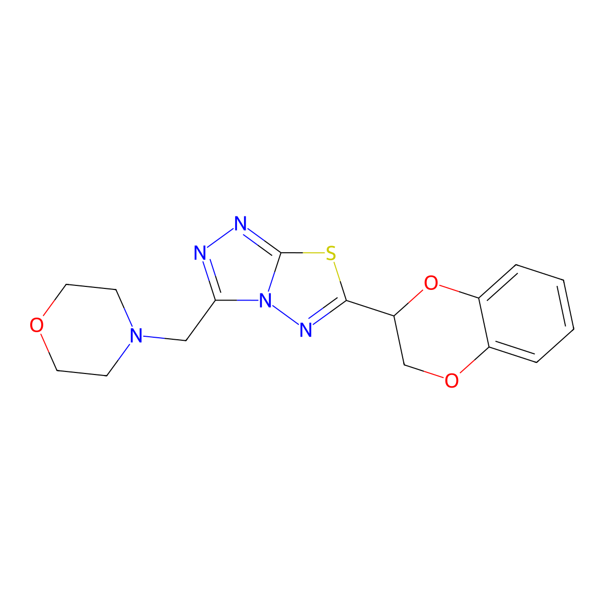 6-(2,3-Dihydro-1,4-benzodioxin-2-yl)-3-(4-morpholinylmethyl)[1,2,4]triazolo[3,4-b][1,3,4]thiadiazole molecular structure, CAS 1207604-78-1