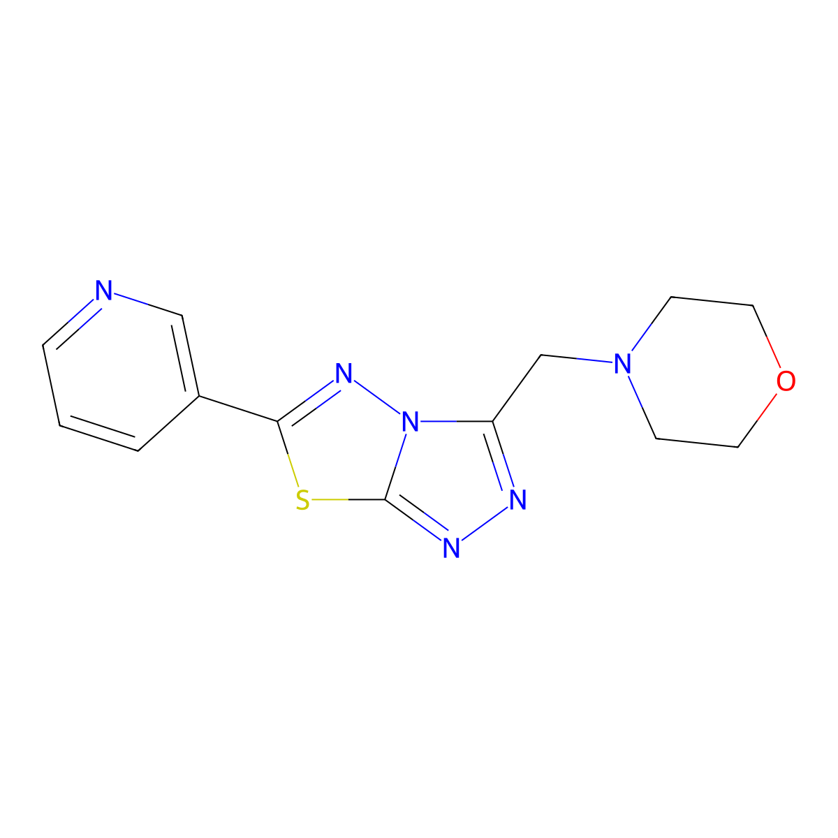 3-(4-Morpholinylmethyl)-6-(3-pyridinyl)[1,2,4]triazolo[3,4-b][1,3,4]thiadiazole molecular structure, CAS 1207605-44-4