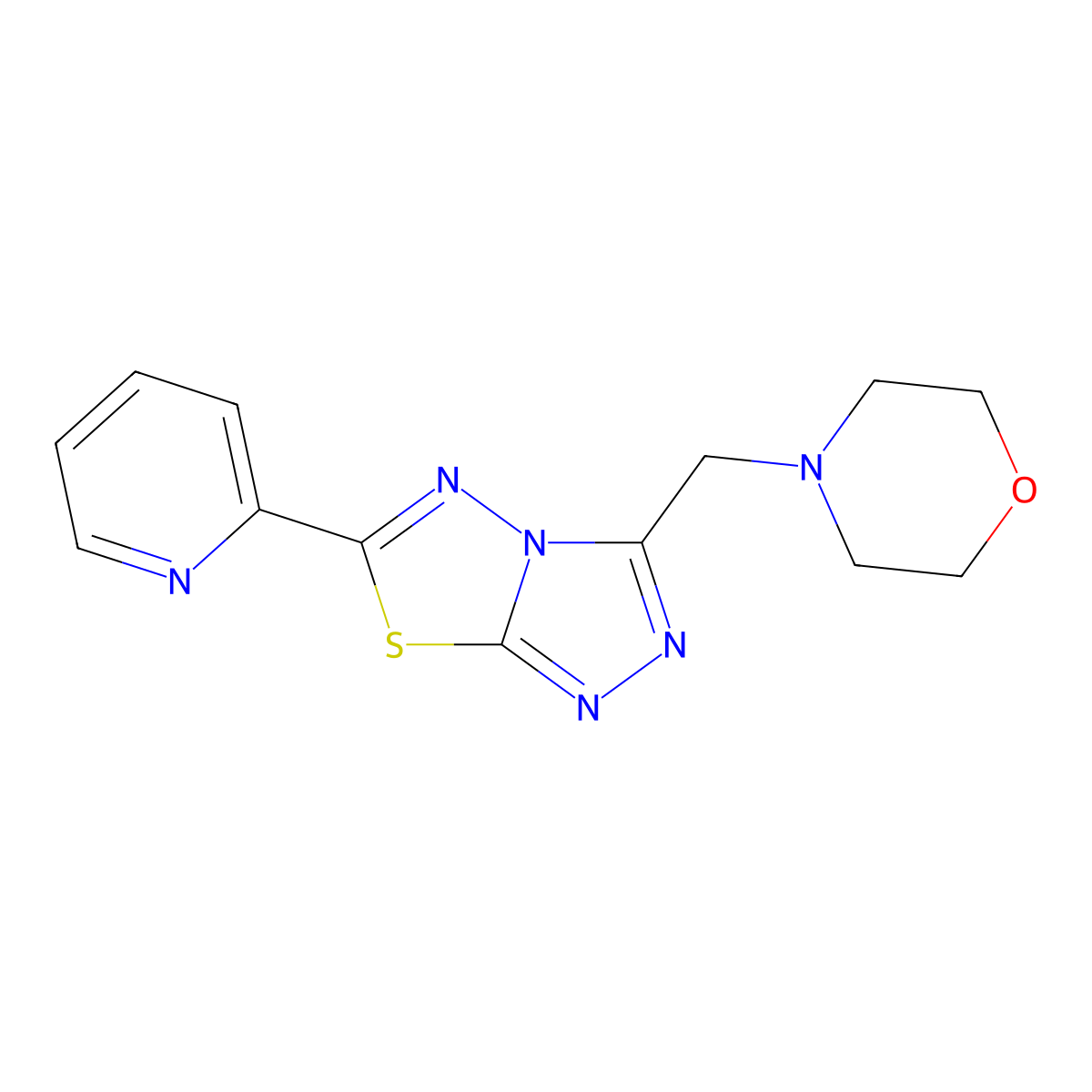 3-(4-Morpholinylmethyl)-6-(2-pyridinyl)[1,2,4]triazolo[3,4-b][1,3,4]thiadiazole molecular structure, CAS 1207606-21-0