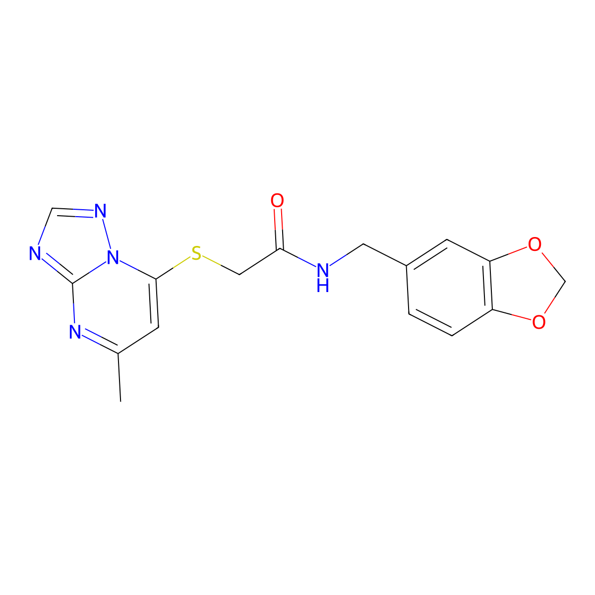 N-[(2H-1,3-benzodioxol-5-yl)methyl]-2-({5-methyl-[1,2,4]triazolo[1,5-a]pyrimidin-7-yl}sulfanyl)acetamide molecular structure, CAS 1207606-50-5