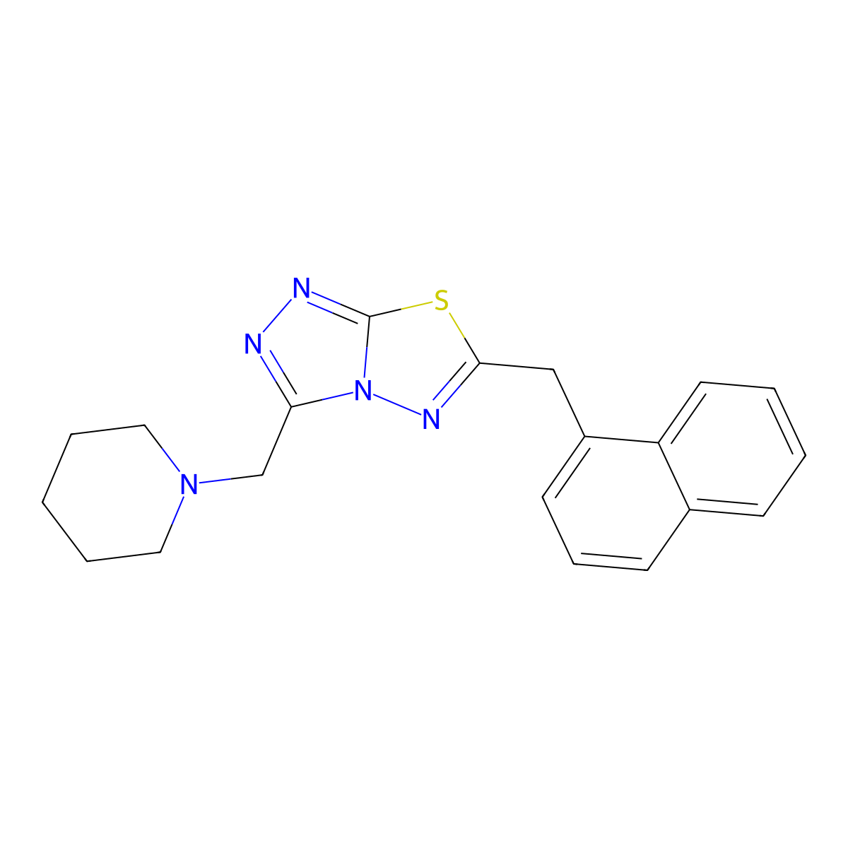 6-(1-Naphthylmethyl)-3-(1-piperidinylmethyl)[1,2,4]triazolo[3,4-b][1,3,4]thiadiazole molecular structure, CAS 1207606-60-7